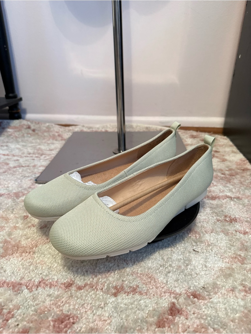 Dr. Scholl's Mint Green Slip-On Comfort Flats